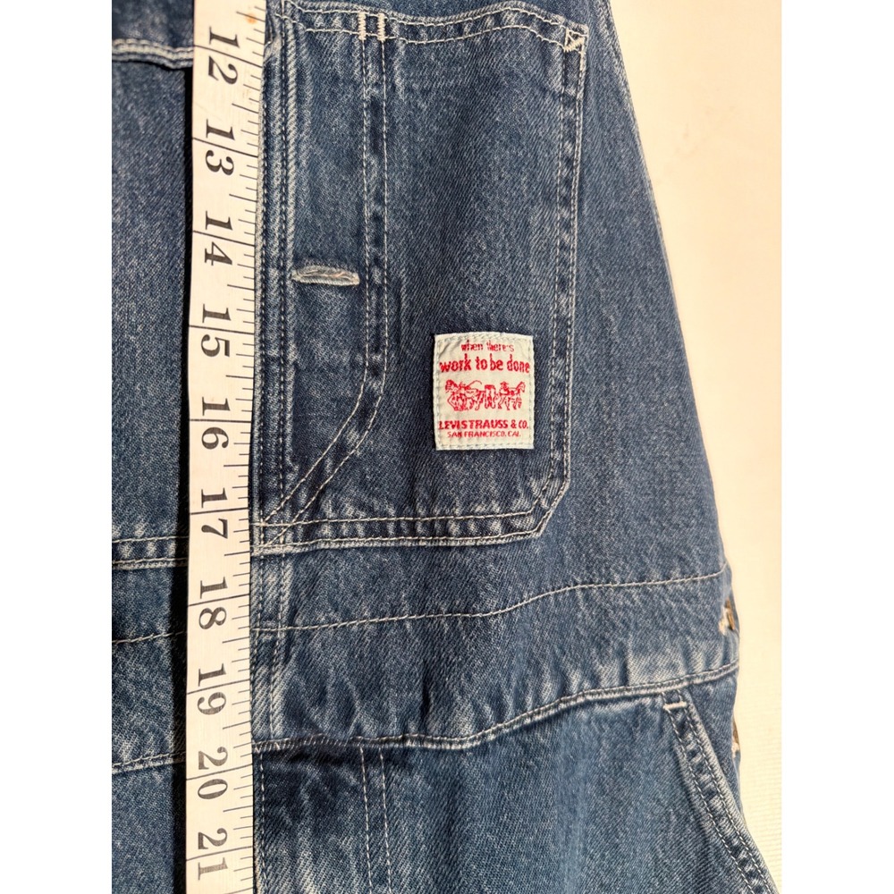 Levi's SilverTab Denim Overalls 34x30 Medium Wash Carpenter Workwear - Picture 2 of 6